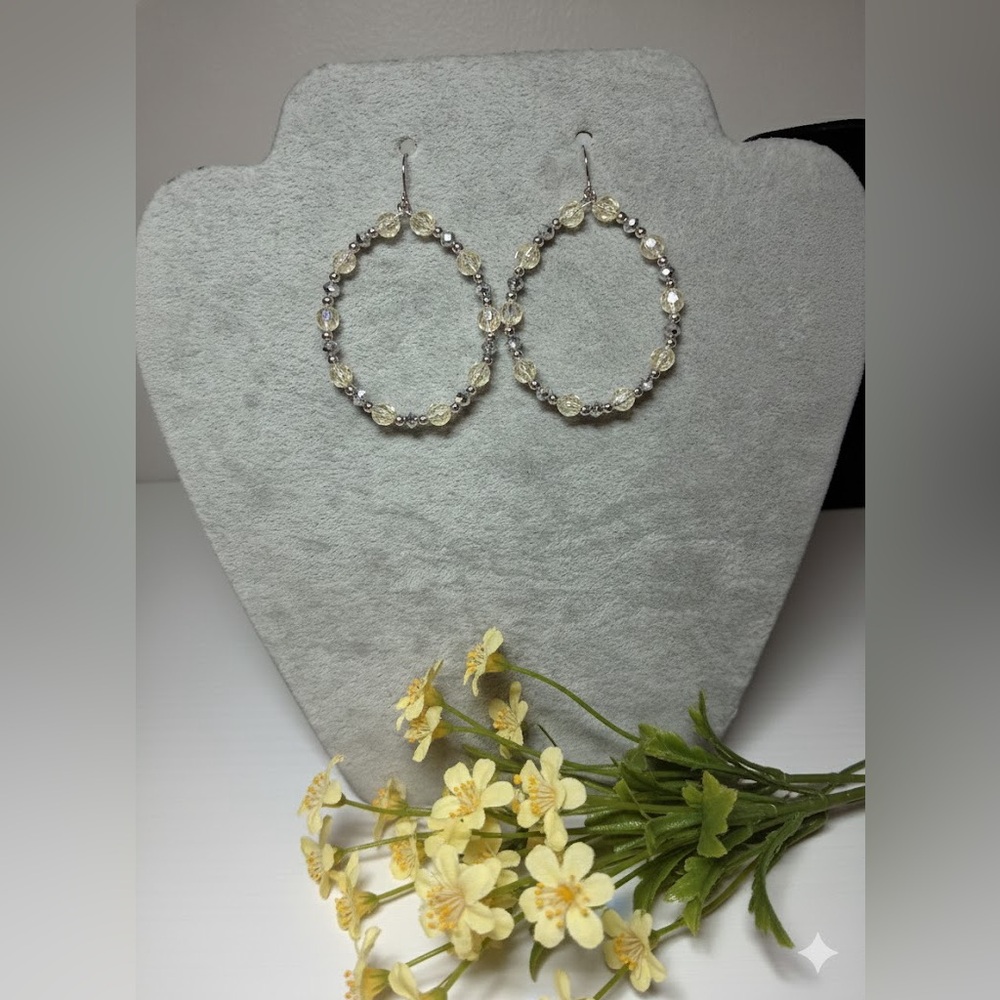 Silver and Light Gold Hoop Earrings